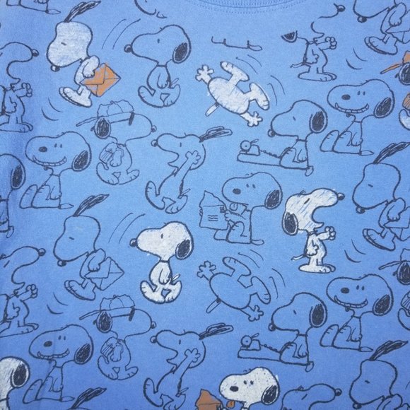 Peanuts Snoopy 90s Blue Short Sleeve T-Shirt Size Medium - Picture 3 of 5